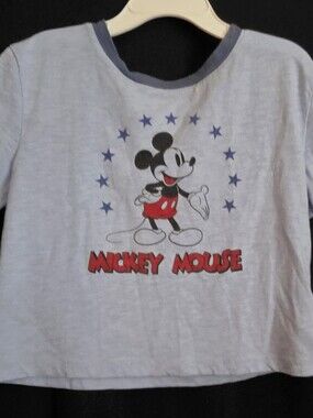 GAP Kids Small Disney Blue Heather Mickey Mouse Graphic Tee